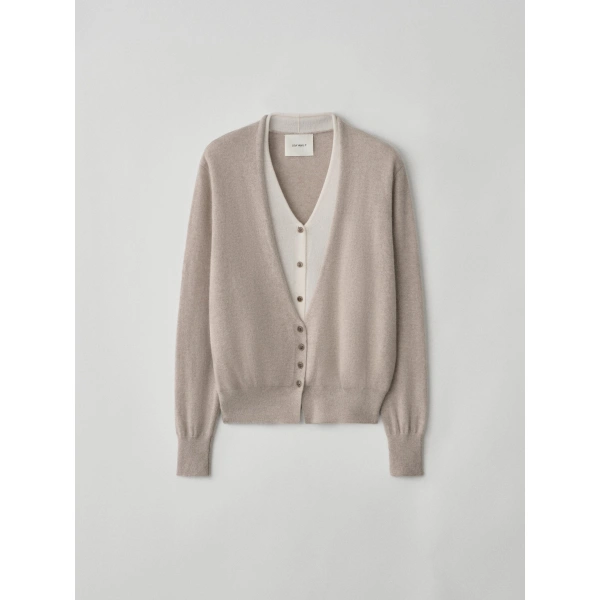 Lisa Yang Vani Cardigan in Sand and Cream | Cardigans | Coveti