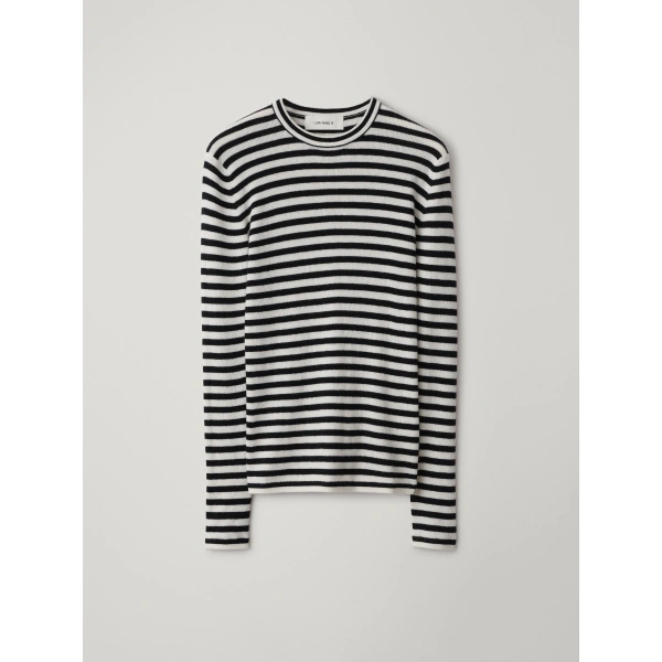 Lisa Yang Vivian Top in Salt and Noir | Tops | Coveti