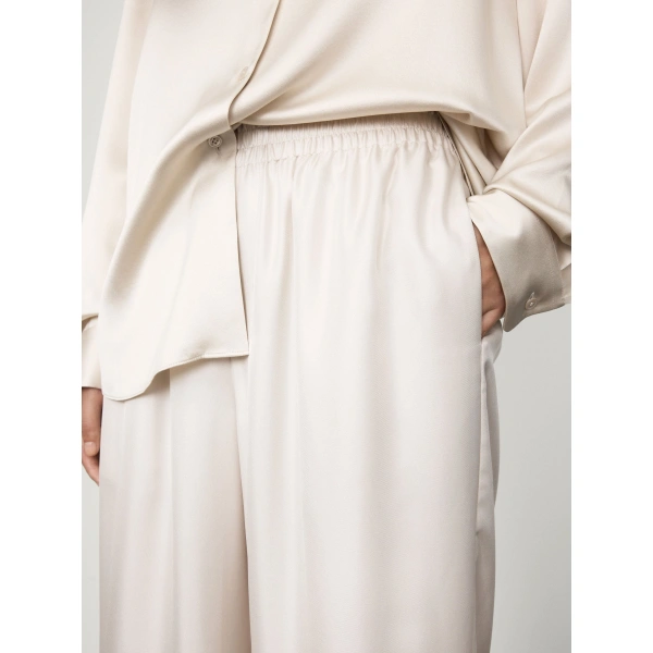 Lisa Yang Wide Leg Trousers in Champagne