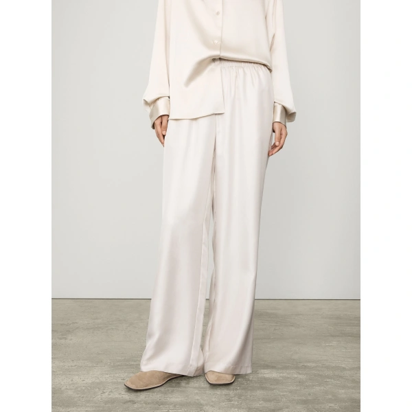 Lisa Yang Wide Leg Trousers in Champagne