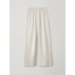 Lisa Yang Wide Leg Trousers in Champagne | Wide-Leg Pants | Coveti