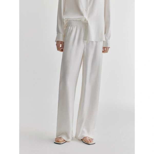 Lisa Yang Wide Leg Trousers in Meringue