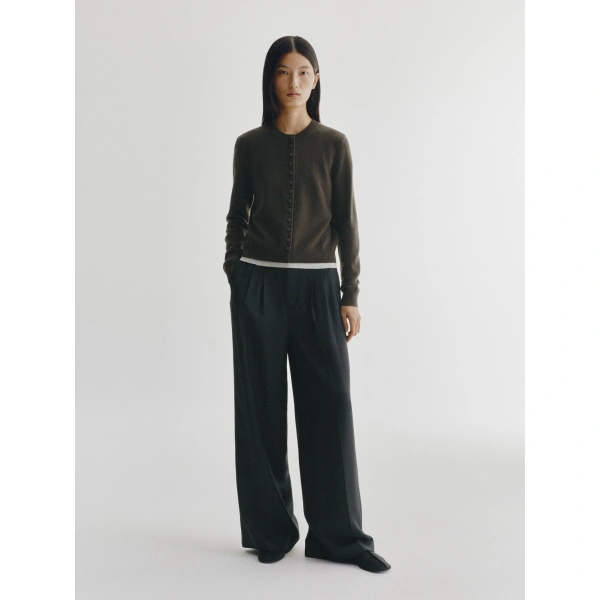 Lisa Yang Wilona Cardigan in Dark Fern