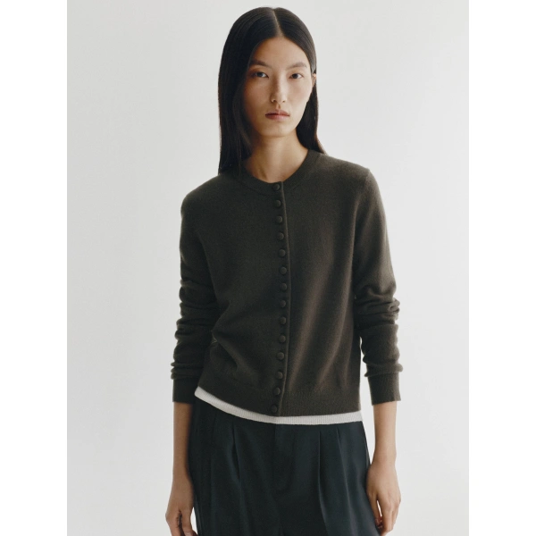 Lisa Yang Wilona Cardigan in Dark Fern