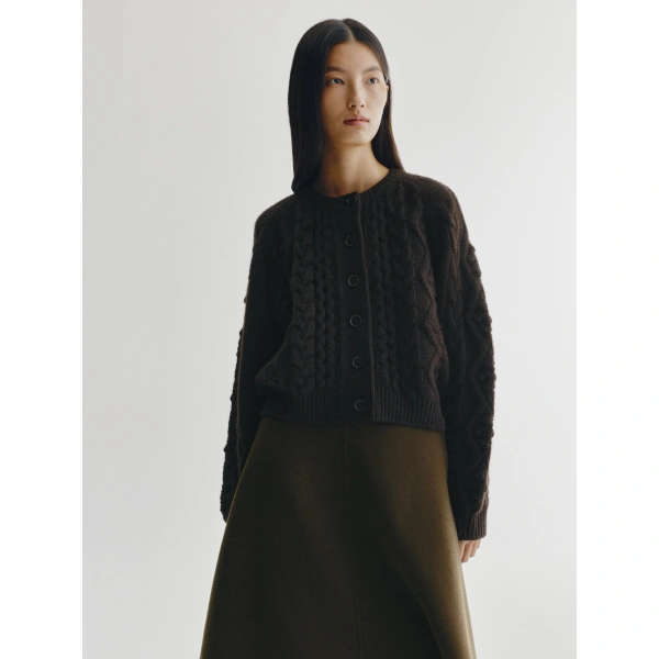 Lisa Yang Winroe Cardigan in Dark Oak