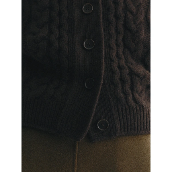 Lisa Yang Winroe Cardigan in Dark Oak