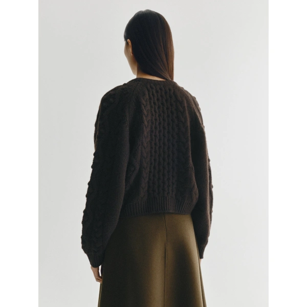 Lisa Yang Winroe Cardigan in Dark Oak