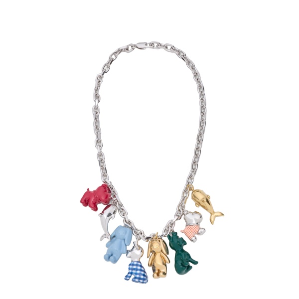 Loewe Animals Charm Necklace in Enamel, Silver and Multicolour | Jewelry | Coveti