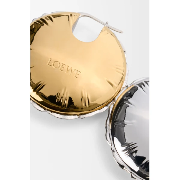Blown Inflated Balloon Earrings, Silver and Gold - Image 3