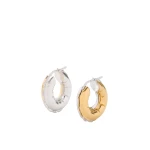Loewe Blown Inflated Hoop Earrings, Silver and Gold | Jewelry | Coveti