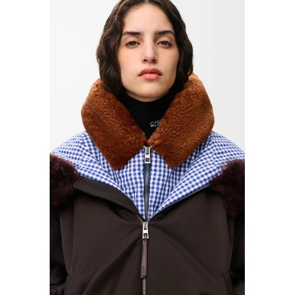Bomber Jacket in Technical Shell, Brown - Image 6