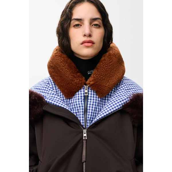 Bomber Jacket in Technical Shell, Brown - Image 6