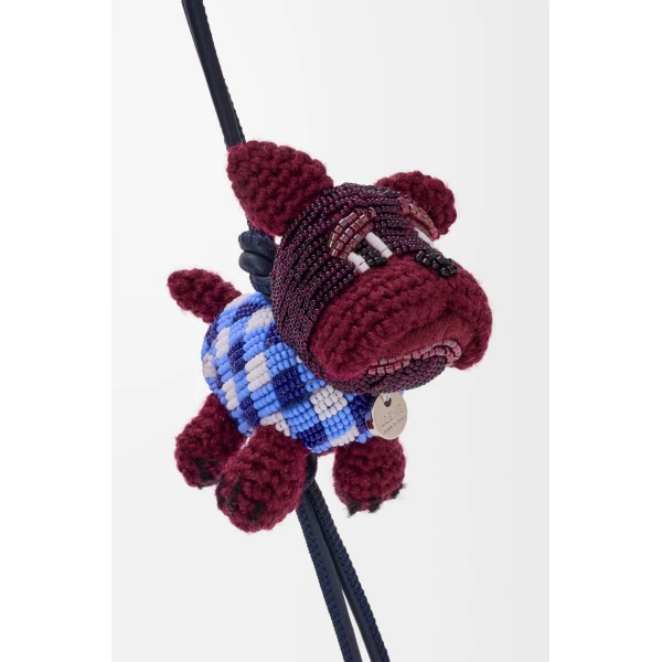 Bulldog Charm in Beads and Felt, Multicolour - Image 2