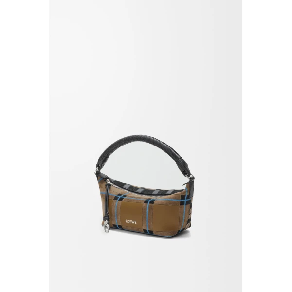 Cala Mini Bag in Check Intarsio, Brownish Green and Multicolour - Image 4