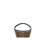 Loewe Cala Mini Bag in Check Intarsio, Brownish Green and Multicolour | Bags | Coveti
