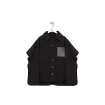 Loewe Cape Coat in Wool and Cashmere, Black | Coats | Coveti