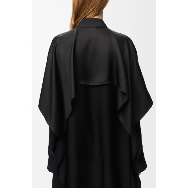 Cape Dress in Silk, Black - Image 5