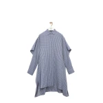 Loewe Cape Dress in Silk, Blue and White | Dresses | Coveti