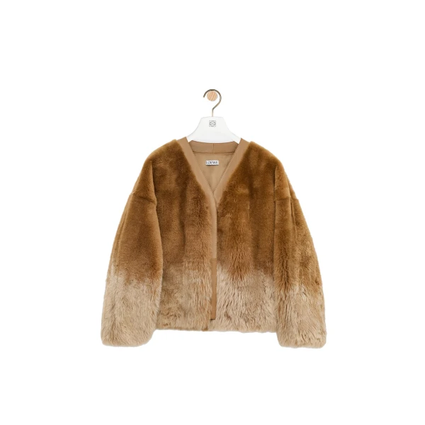Cardigan in Shearling, Camel
