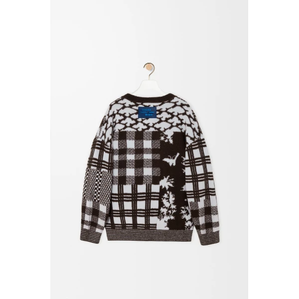 Cardigan in Wool, Ecru and Brown - Image 2