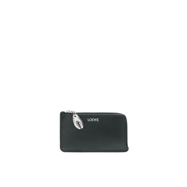 Claw Coin Cardholder in Glossy Lambskin, Black