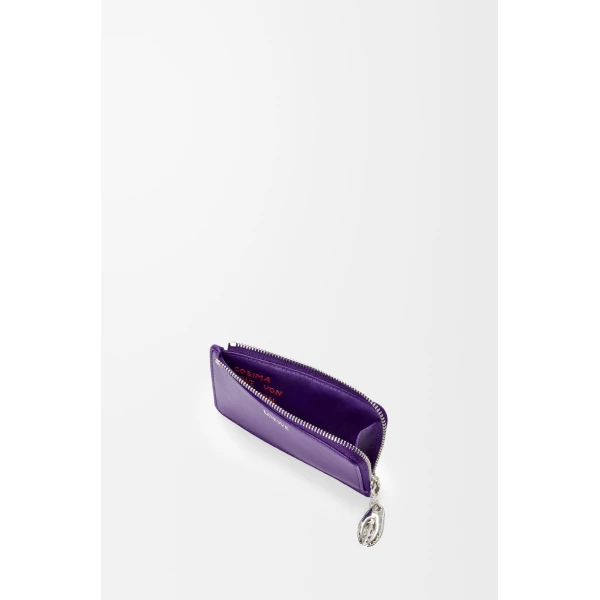 Claw Coin Cardholder in Glossy Lambskin, Deep Purple - Image 3
