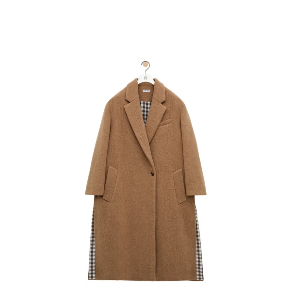 Loewe Coat in Cashmere, Beige | Coats | Coveti