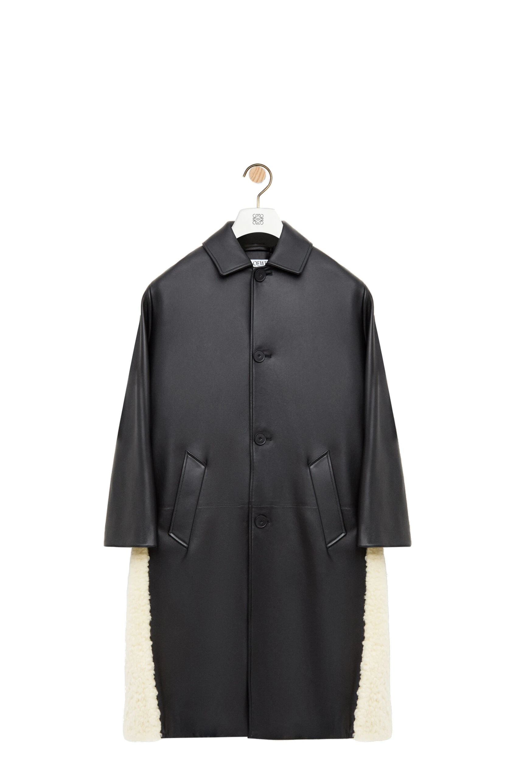 Loewe Coat in Nappa Lambskin, Black | Coats | Coveti Loewe Coat in Nappa Lambskin, Black | Coats | Coveti