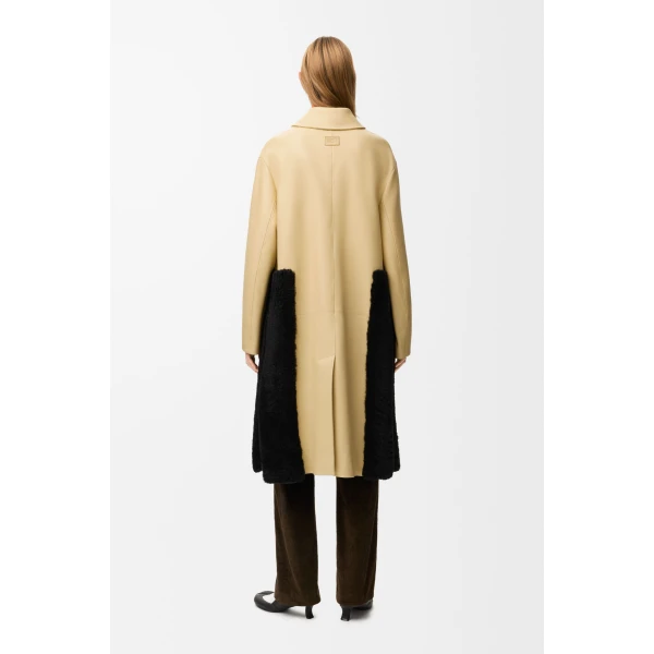 Coat in Nappa Lambskin, Light Yellow - Image 3