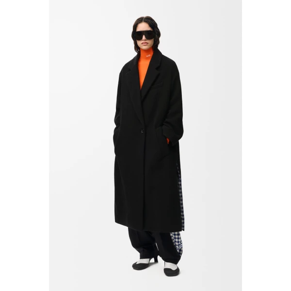 Coat in Wool and Cashmere, Black - Image 2