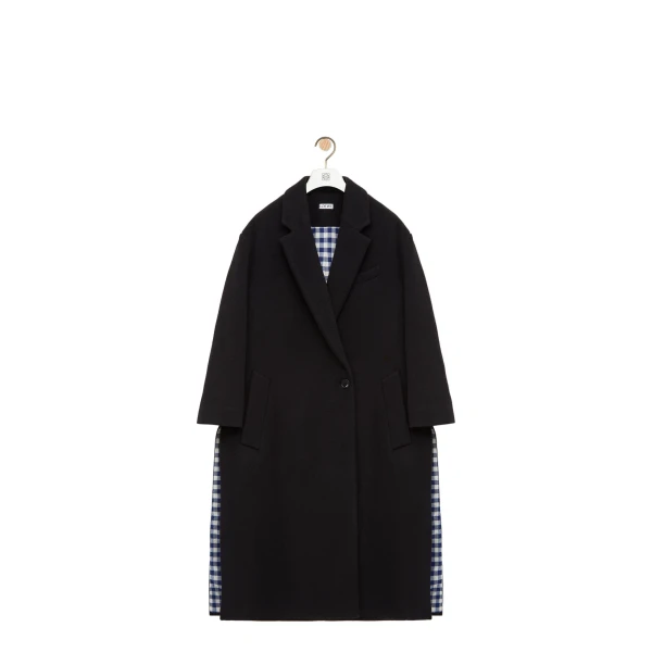 Coat in Wool and Cashmere, Black