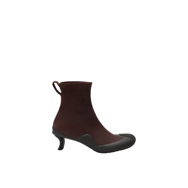 Loewe Dive Bootie in Stretch Suede, Dark Chestnut | Shoes | Coveti