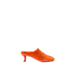 Loewe Dive Mule in Shearling, Deep Saffron | Shoes | Coveti