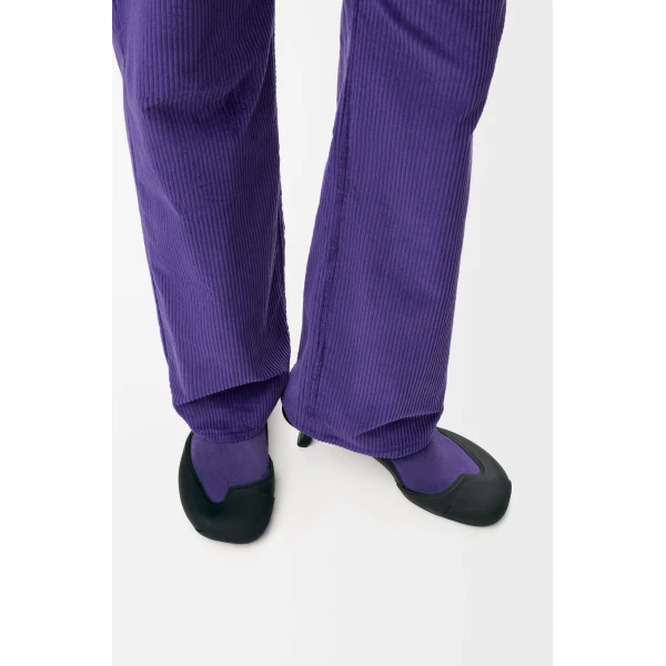 Dive Slingback in Stretch Suede, Deep Purple and Black - Image 2