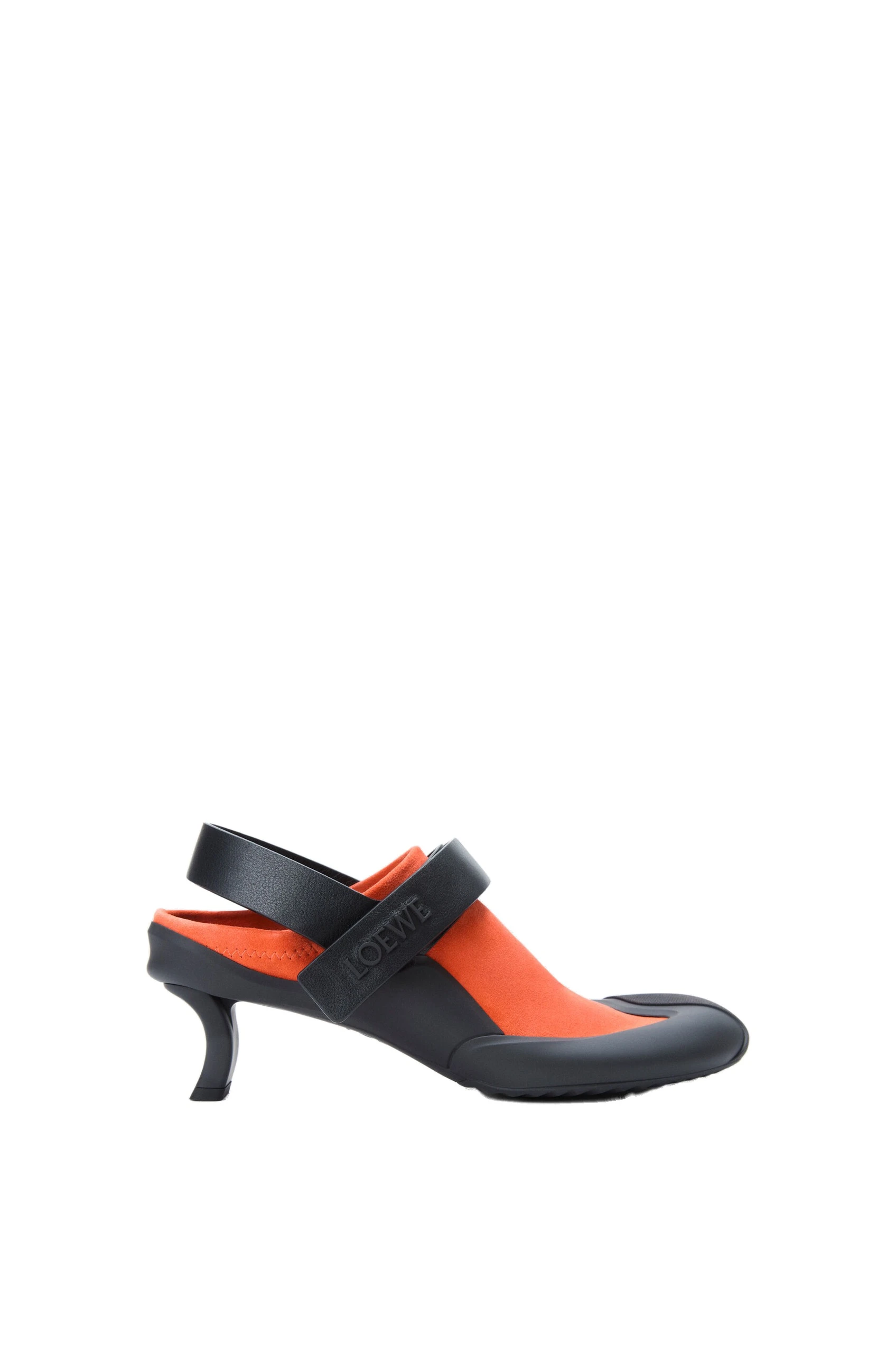 Loewe Dive Slingback in Stretch Suede, Deep Saffron and Black | Shoes | Coveti Loewe Dive Slingback in Stretch Suede, Deep Saffron and Black | Shoes | Coveti