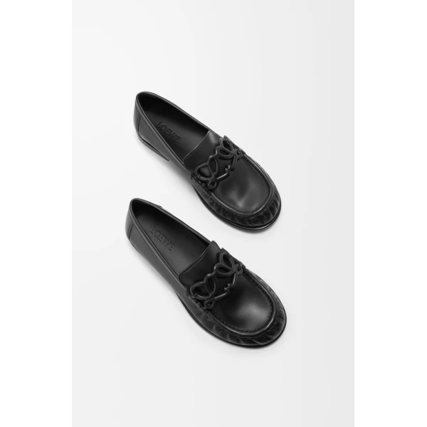 Double L Loafer in Soft Calfskin, Black - Image 4