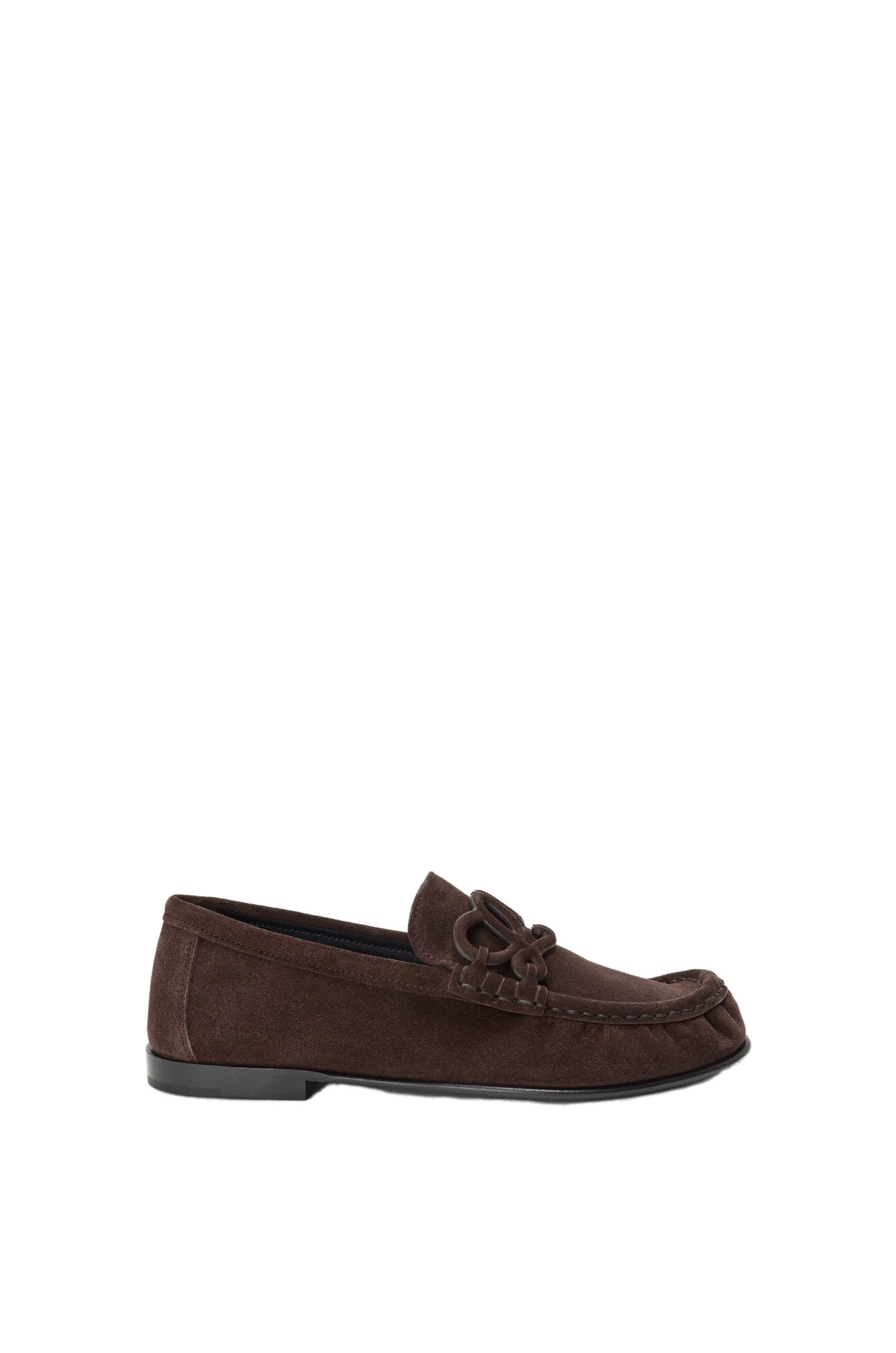Loewe Double L Loafer in Suede Calfskin, Dark Chocolate | Shoes | Coveti Loewe Double L Loafer in Suede Calfskin, Dark Chocolate | Shoes | Coveti