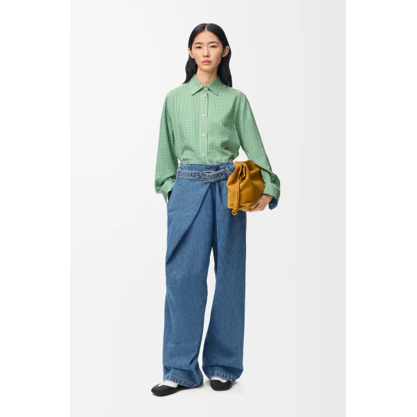 Draped Jeans in Denim, Blue - Image 2