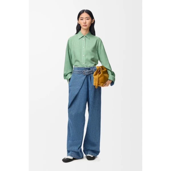 Draped Jeans in Denim, Blue - Image 2