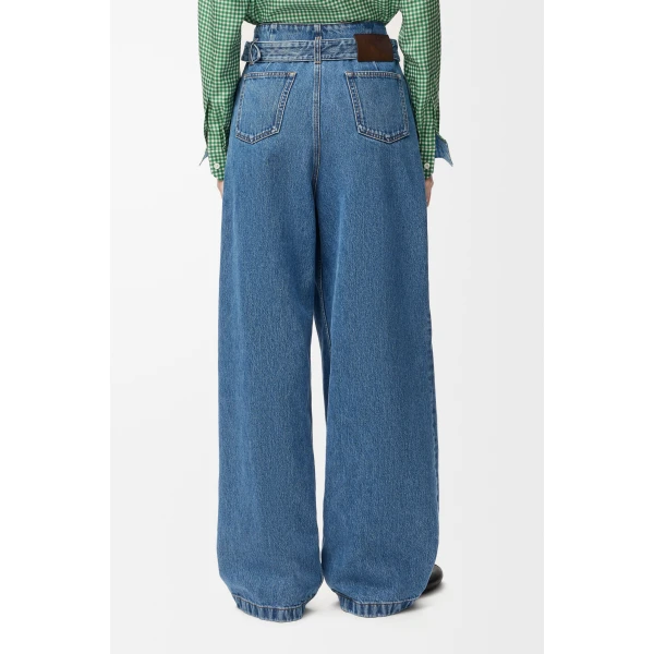Draped Jeans in Denim, Blue - Image 4