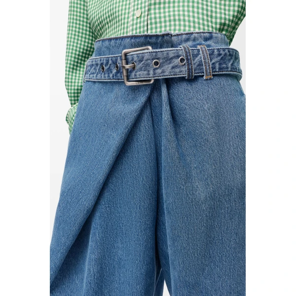 Draped Jeans in Denim, Blue - Image 5