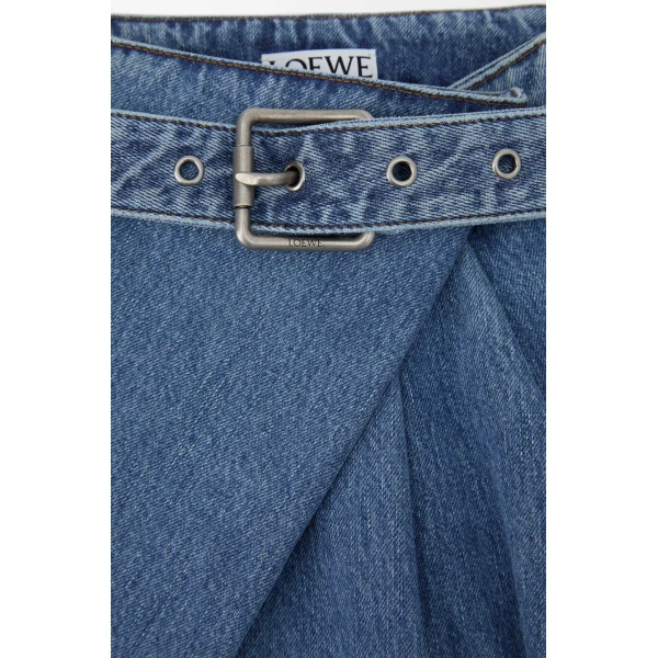 Draped Jeans in Denim, Blue - Image 6