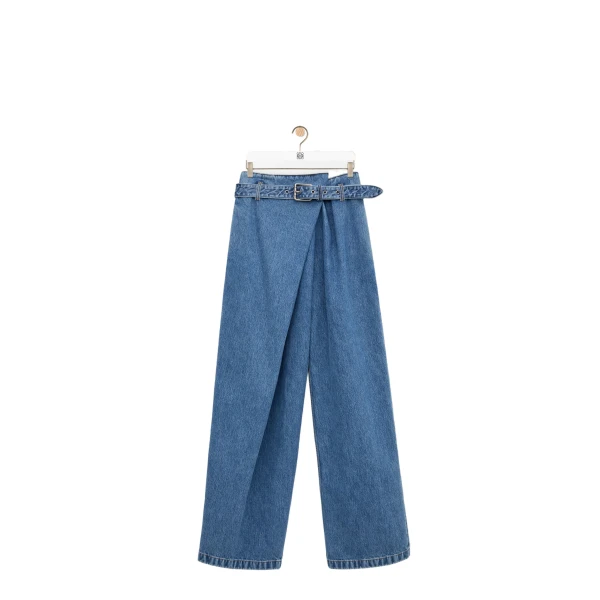 Draped Jeans in Denim, Blue