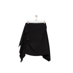 Loewe Draped Skirt in Viscose Blend, Black | Skirts | Coveti