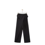 Loewe Draped Trousers in Wool, Black | Pants | Coveti