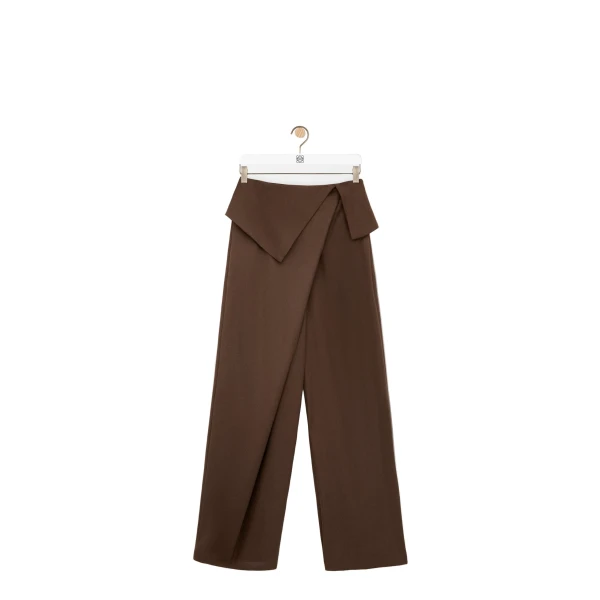 Draped Trousers in Wool, Brown