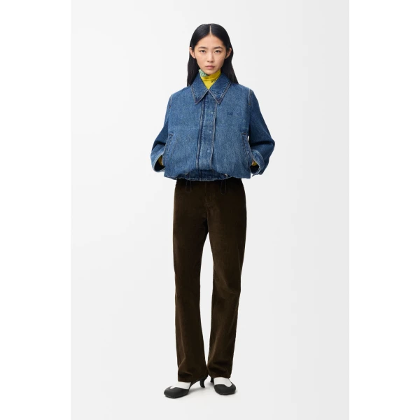 Drawstring Jacket in Denim, Blue - Image 2