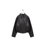 Loewe Drawstring Jacket in Nappa Lambskin, Black | Jackets | Coveti