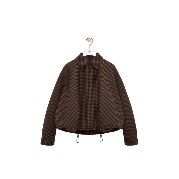 Loewe Drawstring Jacket in Wool, Brown and Black | Jackets | Coveti