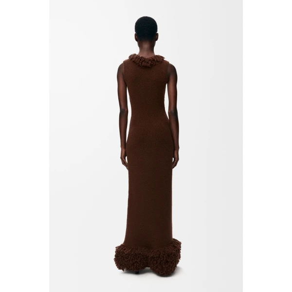 Dress in Wool Blend, Brown - Image 3
